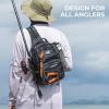 image:imageKastKing BaitSpace Fishing Sling Bag Fishing Backpack with Rod amp Beverage Holder Tackle Bag for Fishing GearB Blue Camo