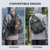 image:imageKastKing BaitSpace Fishing Sling Bag Fishing Backpack with Rod amp Beverage Holder Tackle Bag for Fishing GearE Black Camo  with 2 3600 tackle boxes