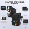 image:imageKastKing BaitSpace Fishing Tackle Backpack with Removable Bait Binder2 Rod Holders Storage Fishing Gear and EquipmentA Black With 4 3600 Tackle Boxes