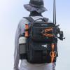 image:imageKastKing BaitSpace Fishing Tackle Backpack with Removable Bait Binder2 Rod Holders Storage Fishing Gear and EquipmentA Black With 4 3600 Tackle Boxes