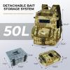 image:imageKastKing BaitSpace Fishing Tackle Backpack with Removable Bait Binder2 Rod Holders Storage Fishing Gear and EquipmentD Khaki Camowith 4 3600 Tackle Boxes