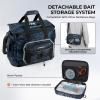 image:imageKastKing BaitSpace Fishing Tackle Bag With 4 Tackle Boxes amp Removable Bait Binder WaterResistant Tackle Storage Durable Fishing Gear Adjustable Shoulder StrapF Blue Camo
