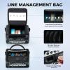 image:imageKastKing BaitSpace Line Management Bag Fishing Line Storage Bag with Water Resistant Nylon Clear View Window Removable Divider Tanglefree Leader Line HolderA BlackMedium