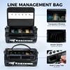 image:imageKastKing BaitSpace Line Management Bag Fishing Line Storage Bag with Water Resistant Nylon Clear View Window Removable Divider Tanglefree Leader Line HolderD BlackLarge