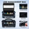 image:imageKastKing BaitSpace Line Management Bag Fishing Line Storage Bag with Water Resistant Nylon Clear View Window Removable Divider Tanglefree Leader Line HolderE BlueLarge