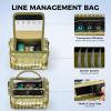 image:imageKastKing BaitSpace Line Management Bag Fishing Line Storage Bag with Water Resistant Nylon Clear View Window Removable Divider Tanglefree Leader Line HolderC KhakiMedium