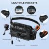 image:imageKastKing BaitSpace Waist Bag  Waterproof Tackle Storage Bag With Adjustable Belt Fishing Fanny Pack for Men Soft Bait Organizer 3600 Utility Box Rod Holder NylonBlack Camo