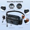 image:imageKastKing BaitSpace Waist Bag  Waterproof Tackle Storage Bag With Adjustable Belt Fishing Fanny Pack for Men Soft Bait Organizer 3600 Utility Box Rod Holder NylonBlue Camo