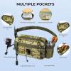 image:imageKastKing BaitSpace Waist Bag  Waterproof Tackle Storage Bag With Adjustable Belt Fishing Fanny Pack for Men Soft Bait Organizer 3600 Utility Box Rod Holder NylonKhaki Camo