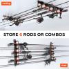 image:imageKastKing SafeGuard Fishing Rod Holder for Garage Wall or Ceiling Mounted Fishing Rod Rack Storage Organizer Fishing Pole Holder Holds 6 Rods or Combos in Less Than 18 InchesBUpgraded w Spooler  1 Packstore 6 rods