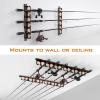 image:imageKastKing SafeGuard Fishing Rod Holder for Garage Wall or Ceiling Mounted Fishing Rod Rack Storage Organizer Fishing Pole Holder Holds 6 Rods or Combos in Less Than 18 InchesA Black  2 Packstore 12 fishing rods or combos