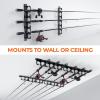 image:imageKastKing SafeGuard Fishing Rod Holder for Garage Wall or Ceiling Mounted Fishing Rod Rack Storage Organizer Fishing Pole Holder Holds 6 Rods or Combos in Less Than 18 InchesC Gray  2 Packstore 12 fishing rods or combos
