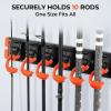 image:imageKastKing V10 Pivot Grip Fishing Rod HolderAdjustable SpaceSaving WallMounted Rod Holder 10 PolymerCoated Steel Hooks Expandable Storage System Holds 10 Rod amp Reel Combos 1 PackA Orange1 Pack