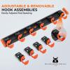image:imageKastKing V10 Pivot Grip Fishing Rod HolderAdjustable SpaceSaving WallMounted Rod Holder 10 PolymerCoated Steel Hooks Expandable Storage System Holds 10 Rod amp Reel Combos 1 PackA Orange1 Pack