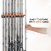 image:imageKastKing V15 Vertical Fishing Rod Holder  Wall Mounted Fishing Rod Rack Store 15 Rods or Fishing Rod Combos in 1725 Inches Great Fishing Pole Holder and RackB 1 Pack  Black Upgraded Heavy Rod Combo  Store 15 Rods