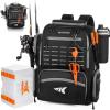 image:imageKastKing Bait Boss Fishing Tackle Backpack with Rod Holders4 Tackle BoxesRain CoverStorage for Fishing GearA Black