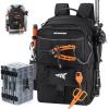 image:imageKastKing BaitSpace Fishing Tackle Backpack with Removable Bait Binder2 Rod Holders Storage Fishing Gear and EquipmentA Black With 4 3600 Tackle Boxes