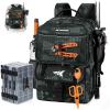 image:imageKastKing BaitSpace Fishing Tackle Backpack with Removable Bait Binder2 Rod Holders Storage Fishing Gear and EquipmentB Black Camo With 4 3600 Tackle Boxes