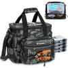 image:imageKastKing BaitSpace Fishing Tackle Bag With 4 Tackle Boxes amp Removable Bait Binder WaterResistant Tackle Storage Durable Fishing Gear Adjustable Shoulder StrapA Black Camo