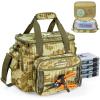 image:imageKastKing BaitSpace Fishing Tackle Bag With 4 Tackle Boxes amp Removable Bait Binder WaterResistant Tackle Storage Durable Fishing Gear Adjustable Shoulder StrapB Khaki Camo