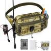 image:imageKastKing BaitSpace Waist Bag  Waterproof Tackle Storage Bag With Adjustable Belt Fishing Fanny Pack for Men Soft Bait Organizer 3600 Utility Box Rod Holder NylonKhaki Camo