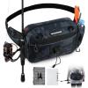 image:imageKastKing BaitSpace Waist Bag  Waterproof Tackle Storage Bag With Adjustable Belt Fishing Fanny Pack for Men Soft Bait Organizer 3600 Utility Box Rod Holder NylonBlue Camo