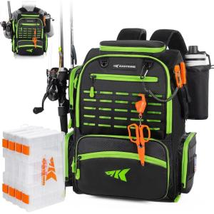 image:imageKastKing Bait Boss Fishing Tackle Backpack with Rod Holders4 Tackle BoxesRain CoverStorage for Fishing GearC Grass Green