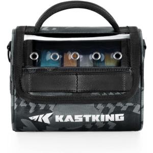 image:imageKastKing BaitSpace Line Management Bag Fishing Line Storage Bag with Water Resistant Nylon Clear View Window Removable Divider Tanglefree Leader Line HolderA BlackMedium