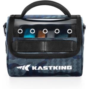image:imageKastKing BaitSpace Line Management Bag Fishing Line Storage Bag with Water Resistant Nylon Clear View Window Removable Divider Tanglefree Leader Line HolderB BlueMedium