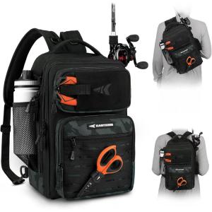 image:imageKastKing BlowBak Tactical Sling Tackle BagLightweight Fishing Backpack Storge Fishing Gear and EquipmentGift for MenG Double Shoulderblack Camo169 X 106 X 83