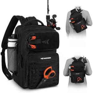 image:imageKastKing BlowBak Tactical Sling Tackle BagLightweight Fishing Backpack Storge Fishing Gear and EquipmentGift for MenH Double Shoulderblack169 X 106 X 83
