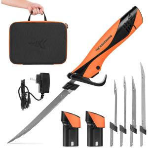 image:imageKastKing Cordless Electric Fillet Knife Speed Demon Pro 7 amp 9 BladesB Guide Pack 4 Blades 2 Battery Packs