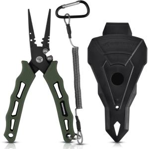 image:imageKastKing Cutthroat 7 inch Fishing Split Ring Pliers 420 Stainless Steel Fishing Tools Saltwater Resistant Fishing Gear Tungsten Carbide CuttersStryker Green