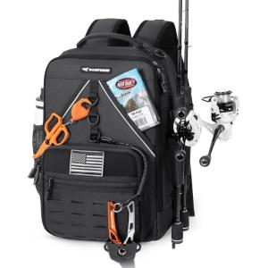 image:imageKastKing KarryAll KastMate Fishing Tackle BackpackWaterResistant Tackle Bag With 2 Rod HoldersFishing Gear and Equipment With Large Gear StorageBlackA Black