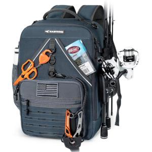 image:imageKastKing KarryAll KastMate Fishing Tackle BackpackWaterResistant Tackle Bag With 2 Rod HoldersFishing Gear and Equipment With Large Gear StorageBlackE Dark Gray