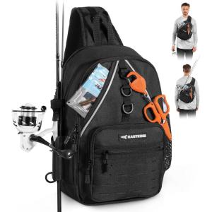 image:imageKastKing Karryall Sling Tackle BagFishing Sling PackFishing Backpack With Rod HolderMOLLE SystemSoft Bait amp Gear StorageA Black