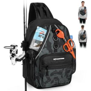 image:imageKastKing Karryall Sling Tackle BagFishing Sling PackFishing Backpack With Rod HolderMOLLE SystemSoft Bait amp Gear StorageB Black Camo