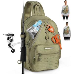 image:imageKastKing Karryall Sling Tackle BagFishing Sling PackFishing Backpack With Rod HolderMOLLE SystemSoft Bait amp Gear StorageC Khaki