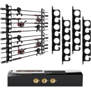 image:imageKastKing SafeGuard Fishing Rod Holder for Garage Wall or Ceiling Mounted Fishing Rod Rack Storage Organizer Fishing Pole Holder Holds 6 Rods or Combos in Less Than 18 InchesC Gray  2 Packstore 12 fishing rods or combos