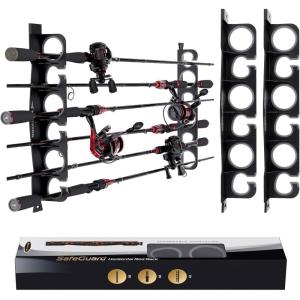 image:imageKastKing SafeGuard Fishing Rod Holder for Garage Wall or Ceiling Mounted Fishing Rod Rack Storage Organizer Fishing Pole Holder Holds 6 Rods or Combos in Less Than 18 InchesC Gray  1 Packstore 6 fishing rods or combos