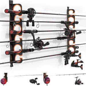 image:imageKastKing SafeGuard Fishing Rod Holder for Garage Wall or Ceiling Mounted Fishing Rod Rack Storage Organizer Fishing Pole Holder Holds 6 Rods or Combos in Less Than 18 InchesBUpgraded w Spooler  1 Packstore 6 rods