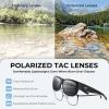 image:imageKastKing Chariton FitOver Polarized Wrap Around Over Sunglasses for Men and Women Ideal for Driving Fishing Cycling RunningA Matte Black Frame  Smoke Mirror