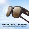 image:imageKastKing Chariton FitOver Polarized Wrap Around Over Sunglasses for Men and Women Ideal for Driving Fishing Cycling RunningC Matte Dark Frame  Brown Mirror