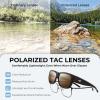 image:imageKastKing Chariton FitOver Polarized Wrap Around Over Sunglasses for Men and Women Ideal for Driving Fishing Cycling RunningC Matte Dark Frame  Brown Mirror