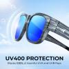 image:imageKastKing Chariton FitOver Polarized Wrap Around Over Sunglasses for Men and Women Ideal for Driving Fishing Cycling RunningG Gloss Tal Light Gray Frame  Blue White Mirror