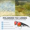 image:imageKastKing Chariton FitOver Polarized Wrap Around Over Sunglasses for Men and Women Ideal for Driving Fishing Cycling RunningI Matte Black Frame  Red Mirror