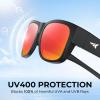 image:imageKastKing Chariton FitOver Polarized Wrap Around Over Sunglasses for Men and Women Ideal for Driving Fishing Cycling RunningI Matte Black Frame  Red Mirror