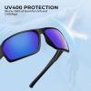 image:imageKastKing Chippewa Polarized Fishing Sunglasses UV400 Protection Full Wrap Frame Sports Cycling Sunglasses 10mm TAC LensesC Matte Black  Smok Frame  Cobalt Mirror