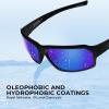 image:imageKastKing Chippewa Polarized Fishing Sunglasses UV400 Protection Full Wrap Frame Sports Cycling Sunglasses 10mm TAC LensesC Matte Black  Smok Frame  Cobalt Mirror