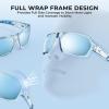 image:imageKastKing Chippewa Polarized Fishing Sunglasses UV400 Protection Full Wrap Frame Sports Cycling Sunglasses 10mm TAC LensesD Gloss Tal Light Blue Frame  Ice Blue Mirror
